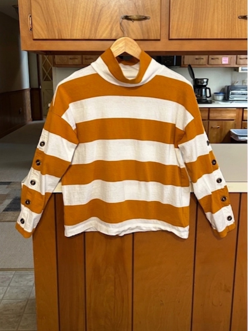 Madewell Striped Turtleneck Slouchy Cotton Slub Cozy Knit Sweater XS
DD - Picture 3 of 12